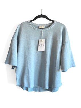 Wrap London Hemp Organic Cotton Loopback Tee Sweatshirt Top Blue Women’s M 8 NWT